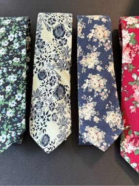 4 Floral Cotton Ties